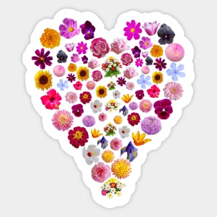 Heart full of Flowers Mothers Day Gift Sticker